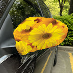 Yellow Daisy Flower Print Car Side Mirror Covers