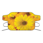 Yellow Daisy Flower Print Car Windshield Snow Cover