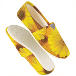 Yellow Daisy Flower Print Casual Shoes