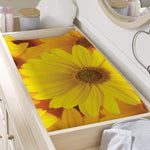 Yellow Daisy Flower Print Changing Pad Cover