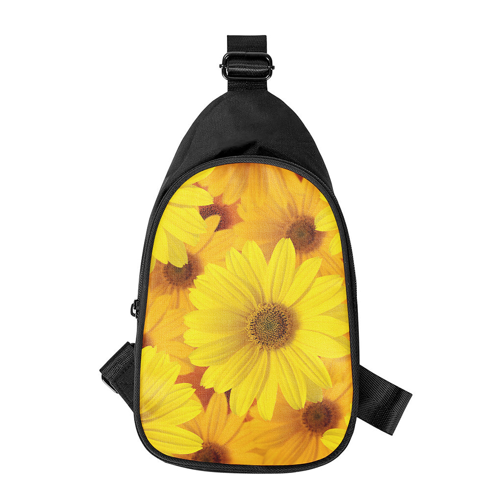 Yellow Daisy Flower Print Chest Bag