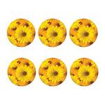 Yellow Daisy Flower Print Coaster Set