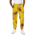 Yellow Daisy Flower Print Cotton Sweatpants