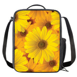 Yellow Daisy Flower Print Crossbody Lunch Bag