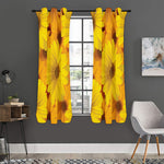Yellow Daisy Flower Print Curtain