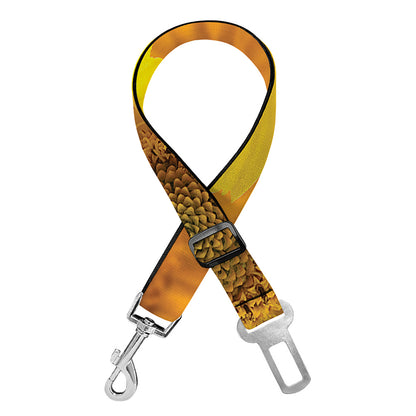 Yellow Daisy Flower Print Dog Seat Belt