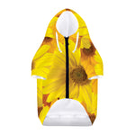 Yellow Daisy Flower Print Dog Zip Up Hoodie