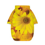 Yellow Daisy Flower Print Dog Zip Up Hoodie