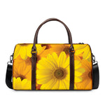 Yellow Daisy Flower Print Duffle Bag