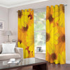 Yellow Daisy Flower Print Extra Wide Grommet Curtains