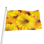 Yellow Daisy Flower Print Flag