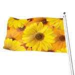 Yellow Daisy Flower Print Flag