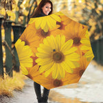 Yellow Daisy Flower Print Foldable Umbrella