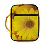 Yellow Daisy Flower Print Front Pocket Bible Bag