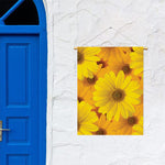 Yellow Daisy Flower Print Garden Flag