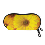 Yellow Daisy Flower Print Glasses Case