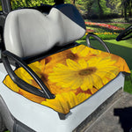 Yellow Daisy Flower Print Golf Cart Seat Cover
