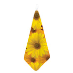 Yellow Daisy Flower Print Hand Towel