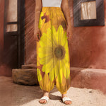Yellow Daisy Flower Print Harem Pants