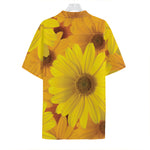 Yellow Daisy Flower Print Hawaiian Shirt