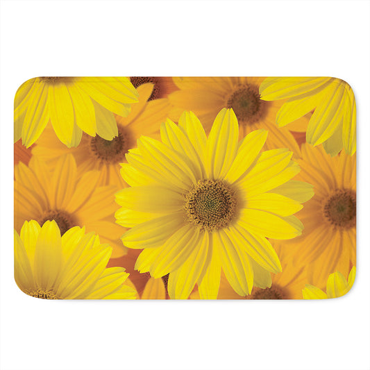 Yellow Daisy Flower Print Indoor Door Mat