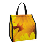 Yellow Daisy Flower Print Insulated Lunch Tote