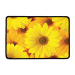 Yellow Daisy Flower Print Kitchen Mat