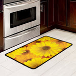 Yellow Daisy Flower Print Kitchen Mat