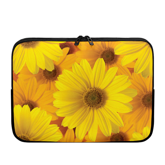 Yellow Daisy Flower Print Laptop Sleeve
