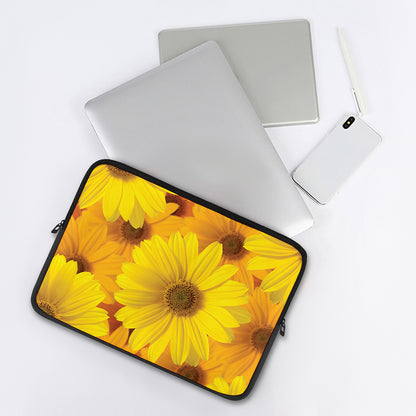 Yellow Daisy Flower Print Laptop Sleeve
