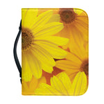 Yellow Daisy Flower Print Leather Bible Cover