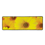 Yellow Daisy Flower Print Long Kitchen Mat