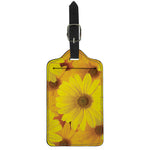 Yellow Daisy Flower Print Luggage Tag