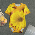 Yellow Daisy Flower Print Men's Bodysuit