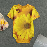 Yellow Daisy Flower Print Men's Bodysuit