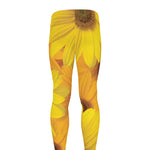 Yellow Daisy Flower Print Men's leggings