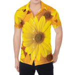 Yellow Daisy Flower Print Men's Shirt