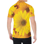 Yellow Daisy Flower Print Men's Shirt
