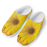 Yellow Daisy Flower Print Mesh Casual Shoes