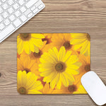 Yellow Daisy Flower Print Mouse Pad