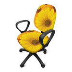 Yellow Daisy Flower Print Office Chair Cover