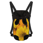 Yellow Daisy Flower Print Pet Carrier Backpack