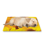 Yellow Daisy Flower Print Pet Cooling Mat Cover