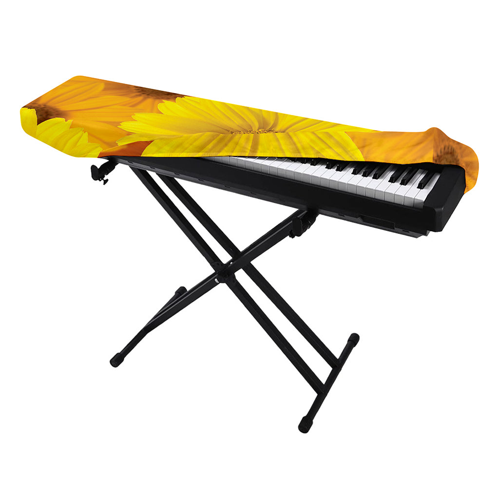 Yellow Daisy Flower Print Piano Keyboard Cover