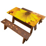 Yellow Daisy Flower Print Picnic Table Cover