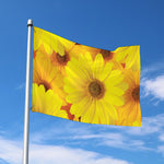 Yellow Daisy Flower Print Polyester Flag