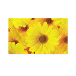 Yellow Daisy Flower Print Polyester Flag