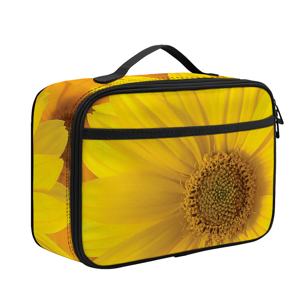 Yellow Daisy Flower Print Portable Lunch Bag