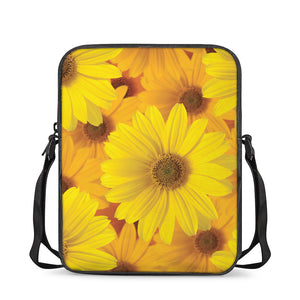 Yellow Daisy Flower Print Rectangular Crossbody Bag