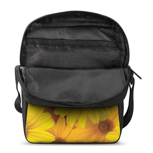 Yellow Daisy Flower Print Rectangular Crossbody Bag